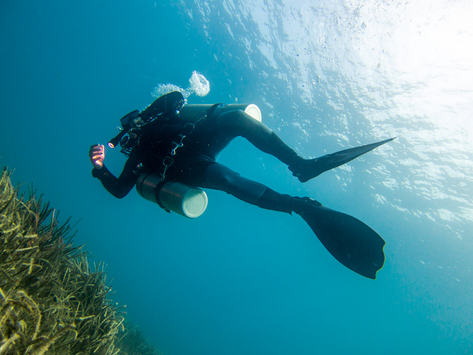 A diver in Vrsar, Croatia
