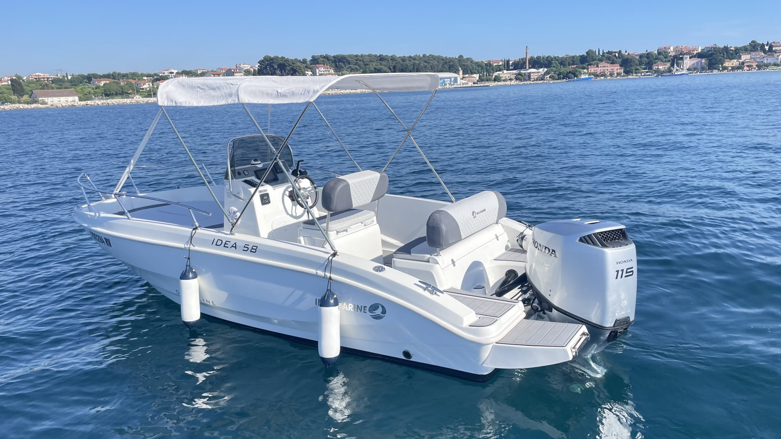 A scaled image of the IDEA 58 sailboat near Rovinj