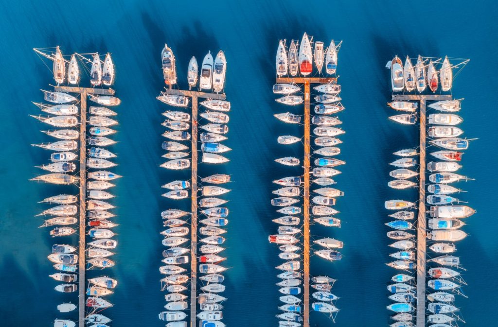 Boats in a harbor in Pula, Istria