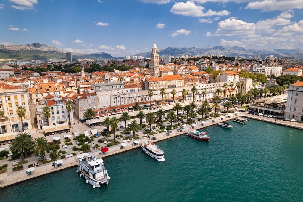 Aerial view of Old Town Split, Croatia